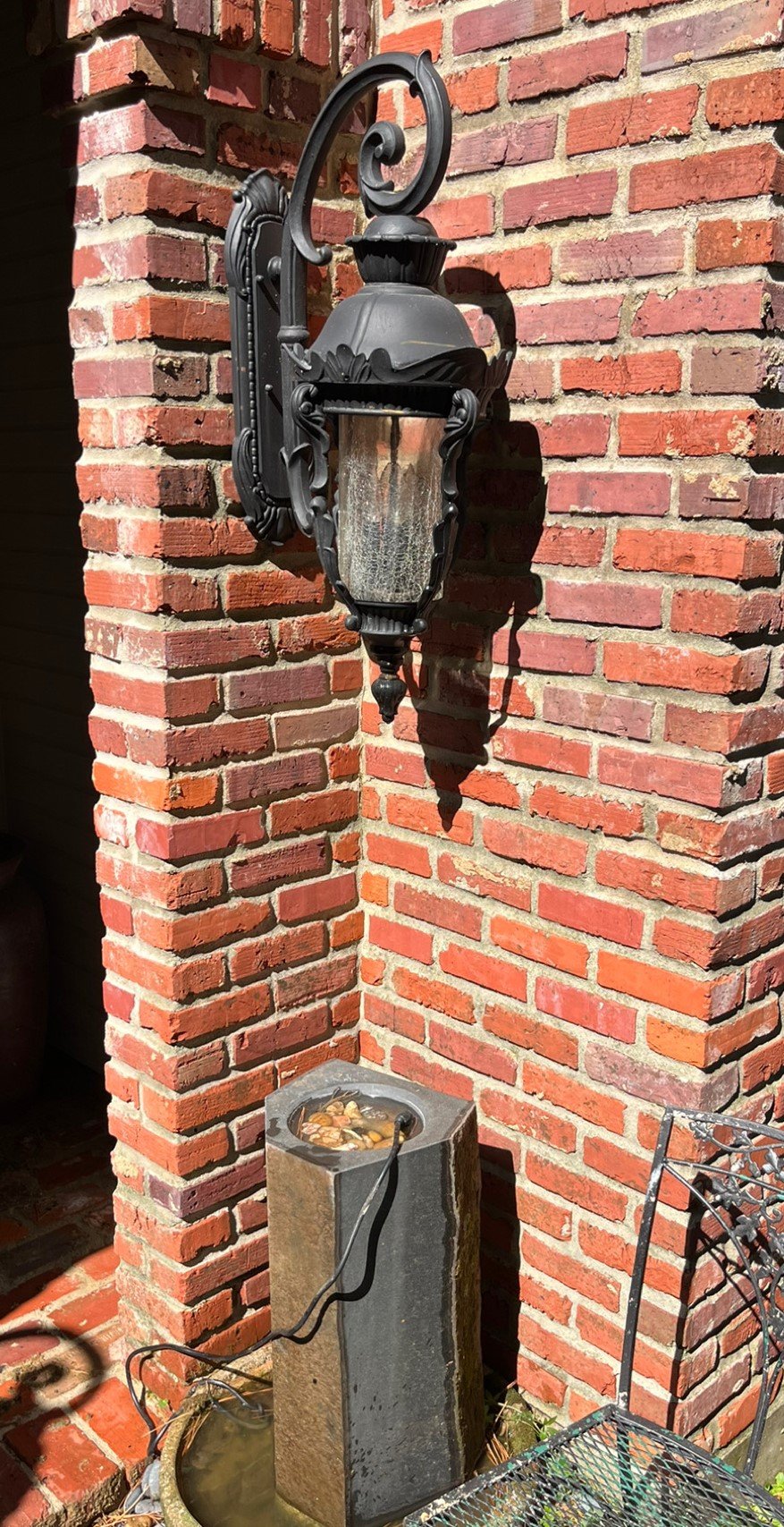 After pressure washing - clean building wall